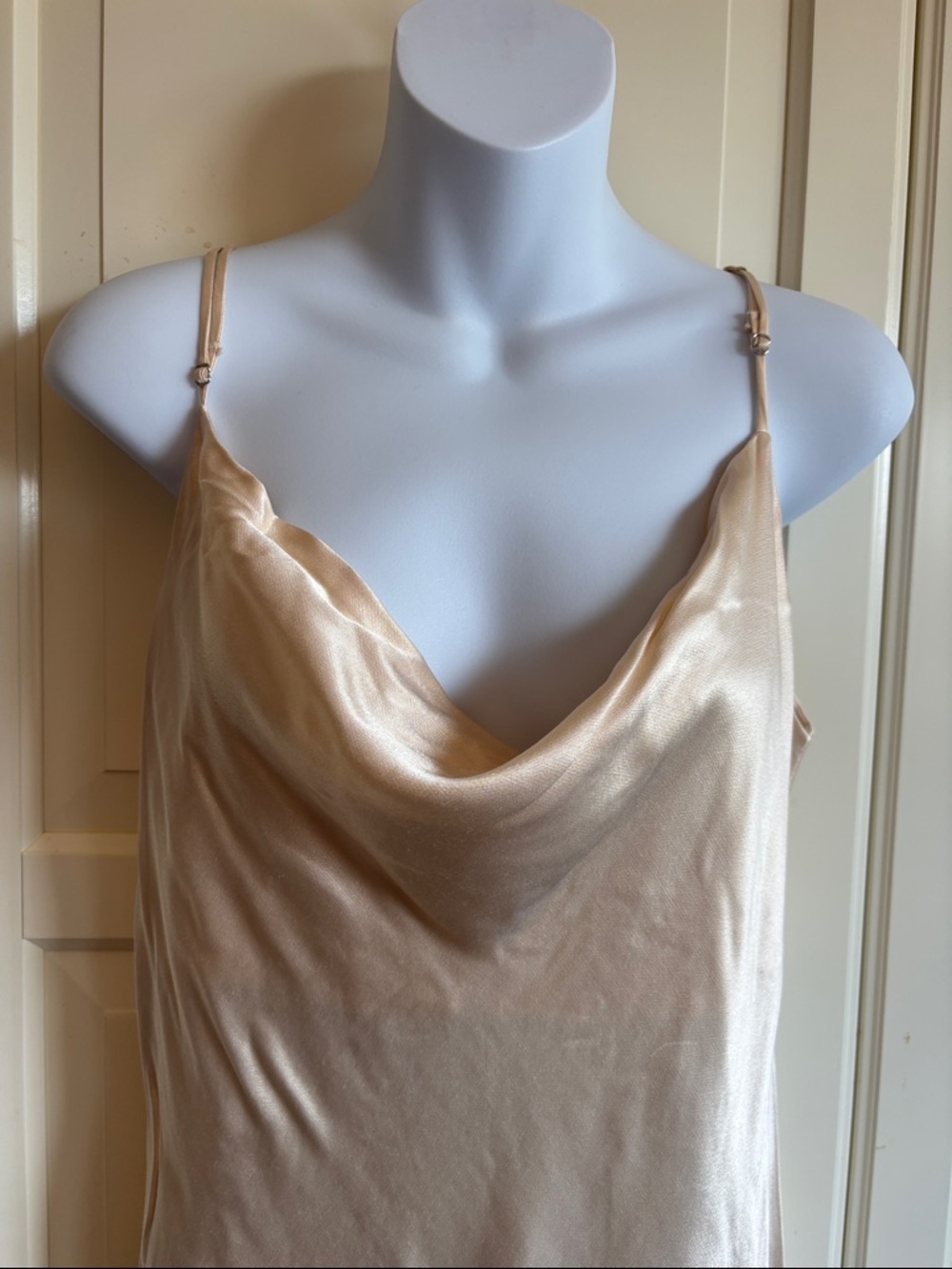 Park & Fifth satin slip midi dress. Color is  champagne, size extra large. - Picture 8 of 16